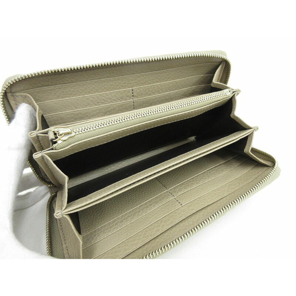 Gucci Soho Round Zip Long Wallet Beige Leather - Picture 6 of 8